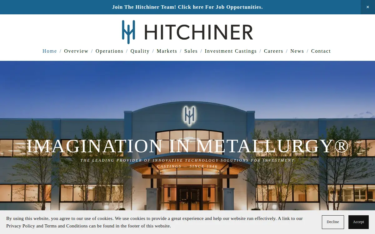 Homepage of Hitchiner Manufacturing Co., INC.
