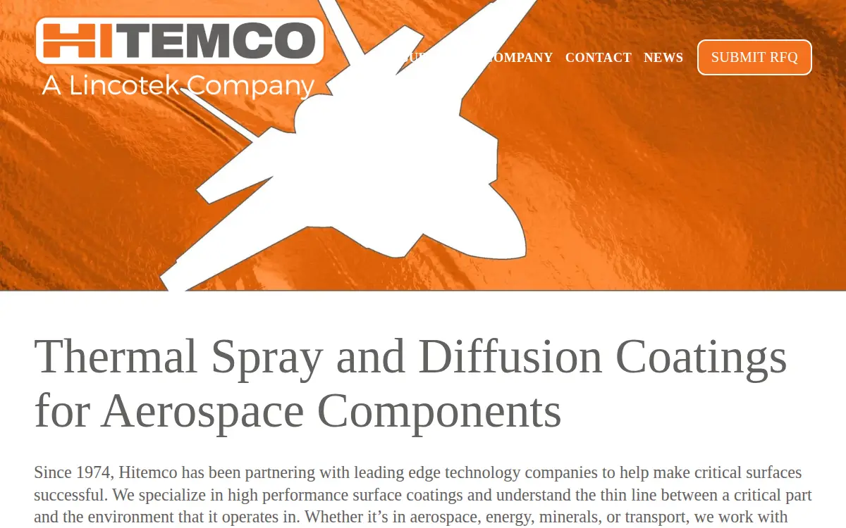 Homepage of Hitemco LLC