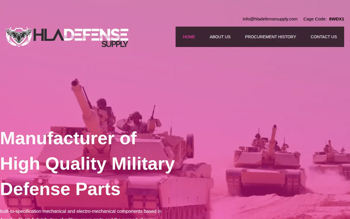 Homepage of Hla Defense Supply INC