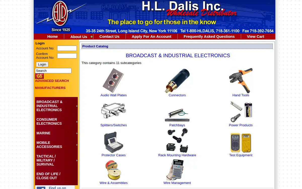 Homepage of H. L. Dalis, INC.