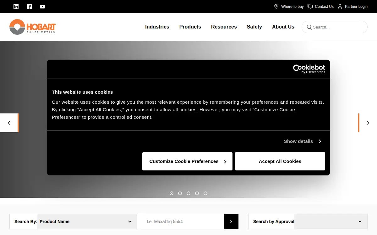 Homepage of Hobart Brothers LLC