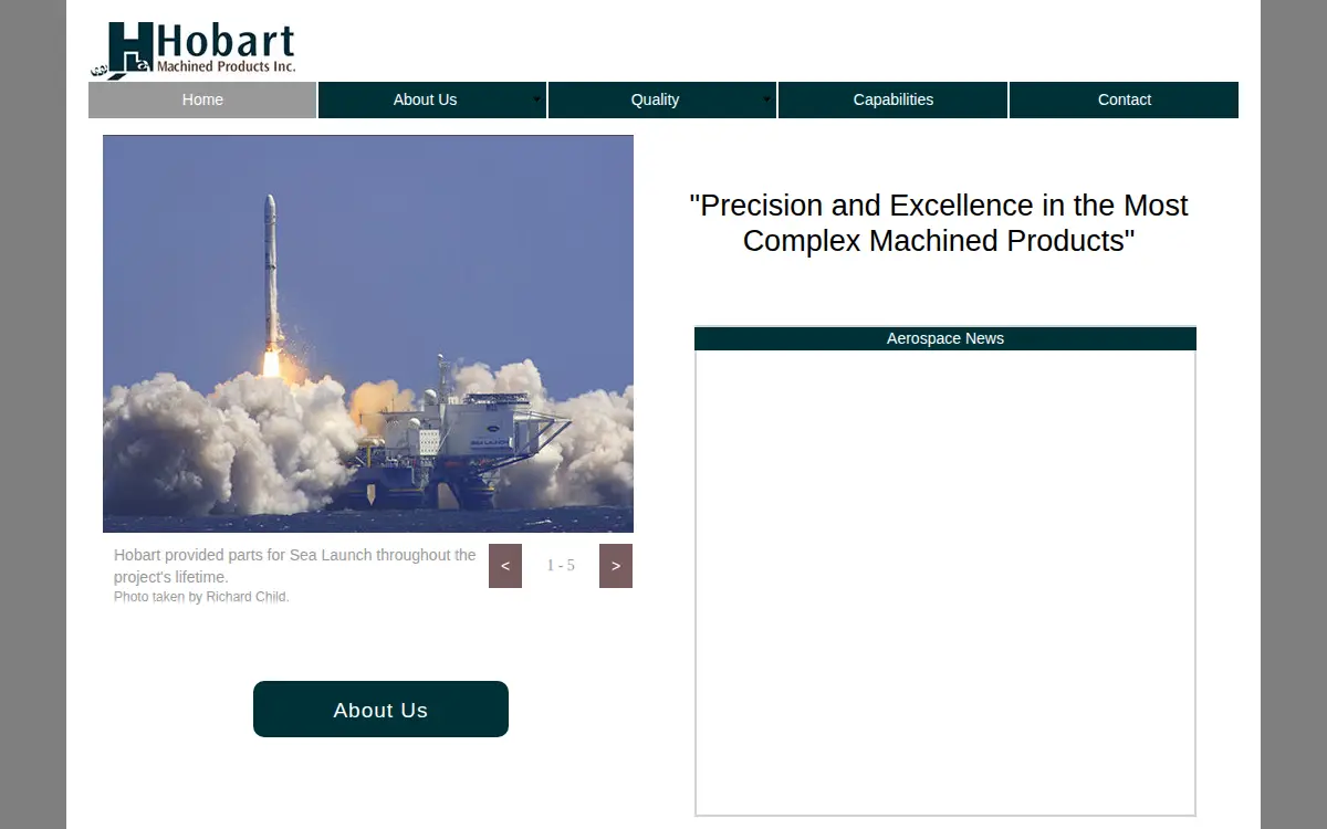 Homepage of Hobart Machined Products INC