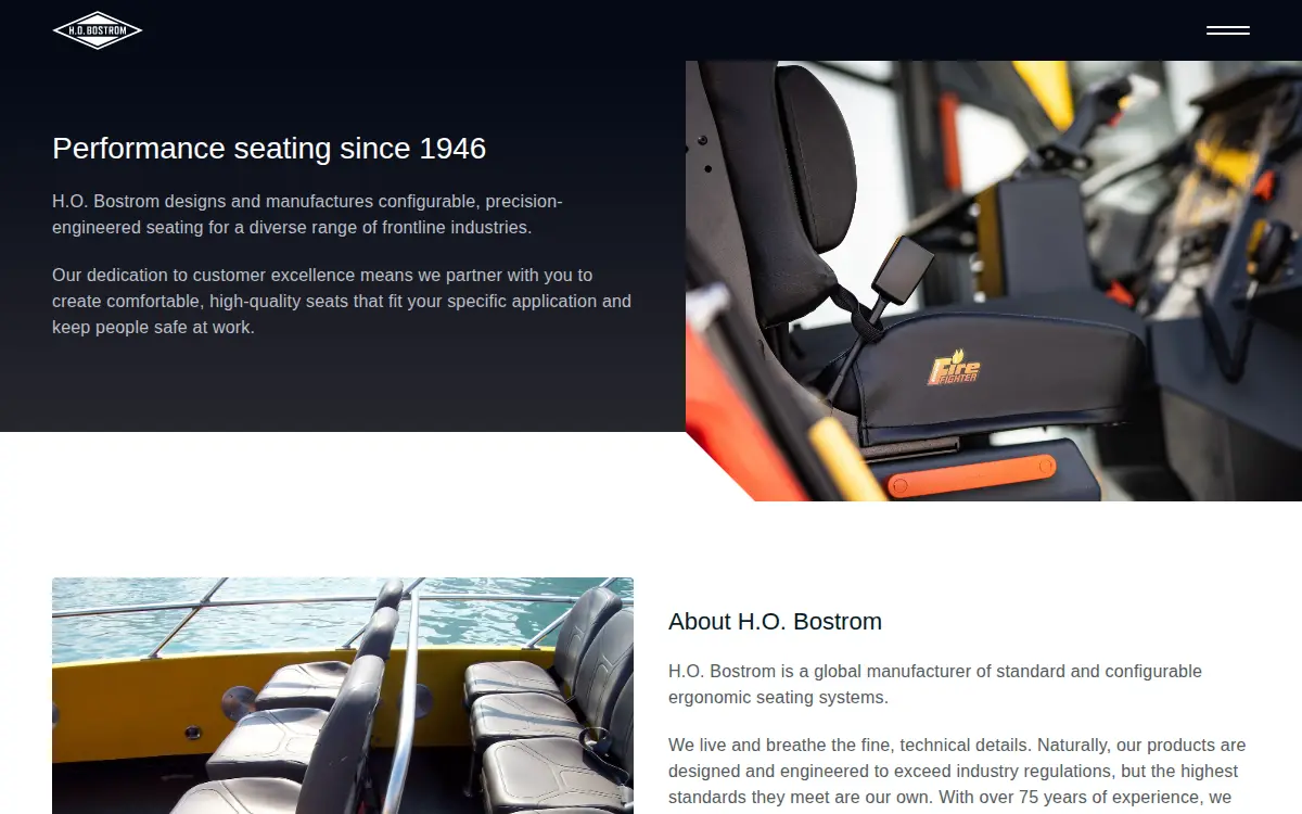 Homepage of H.o. Bostrom Company, INC.