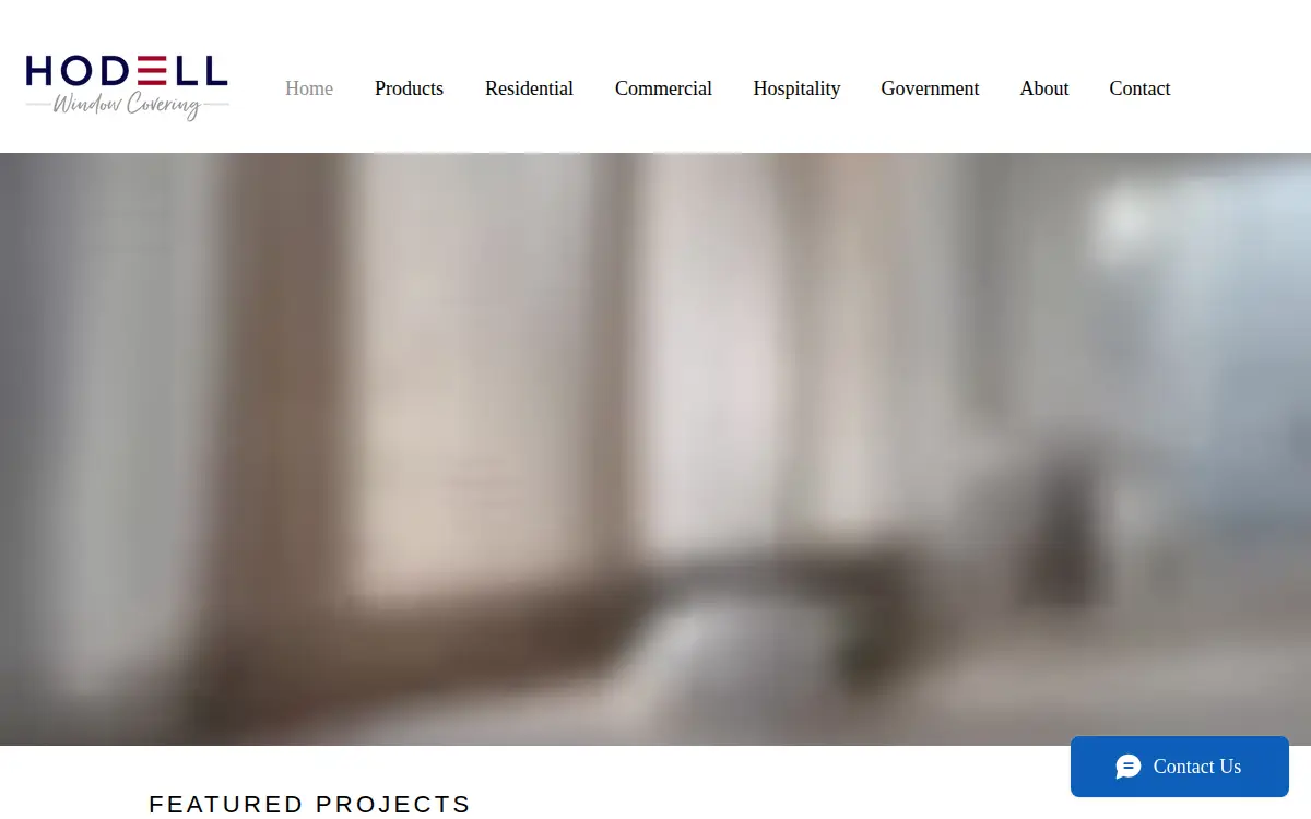 Homepage of Hodell Window Covering, INC