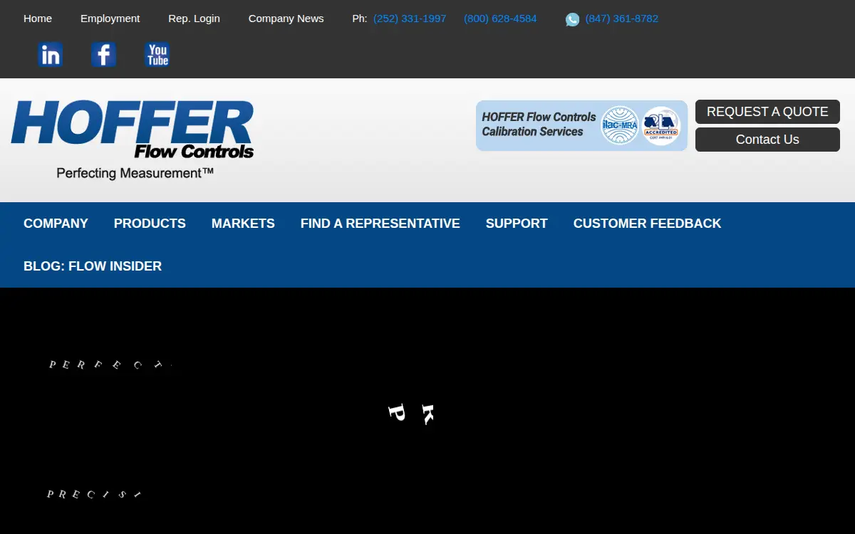 Homepage of Hoffer Flow Controls INC