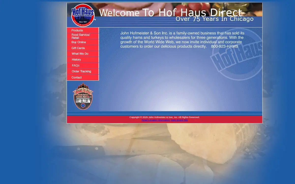 Homepage of John Hofmeister & Son INC