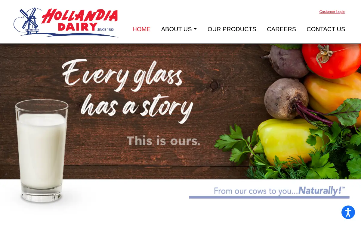 Homepage of Hollandia Dairy, INC