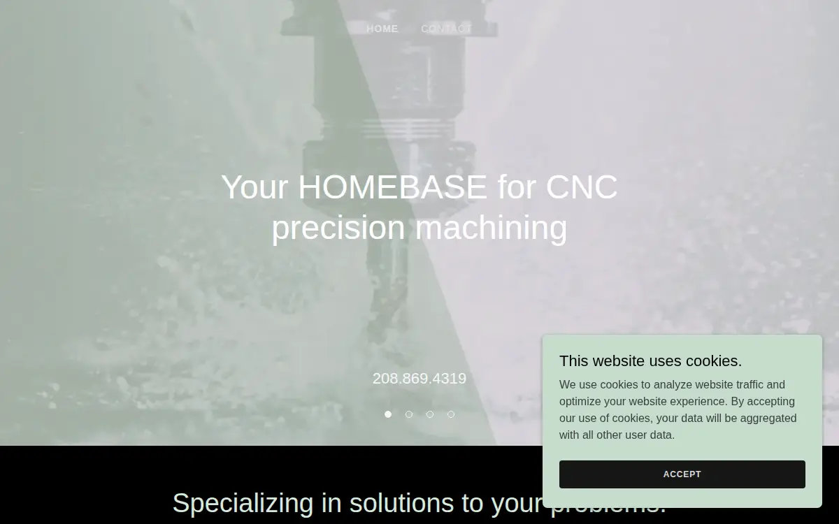 Homepage of Homebase Machining LLC
