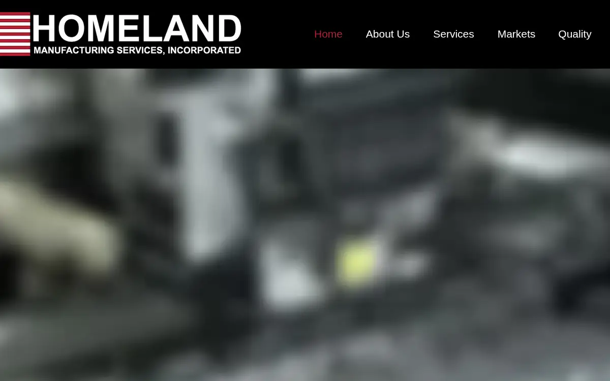 Homepage of Homeland Manufacturing Services, INC