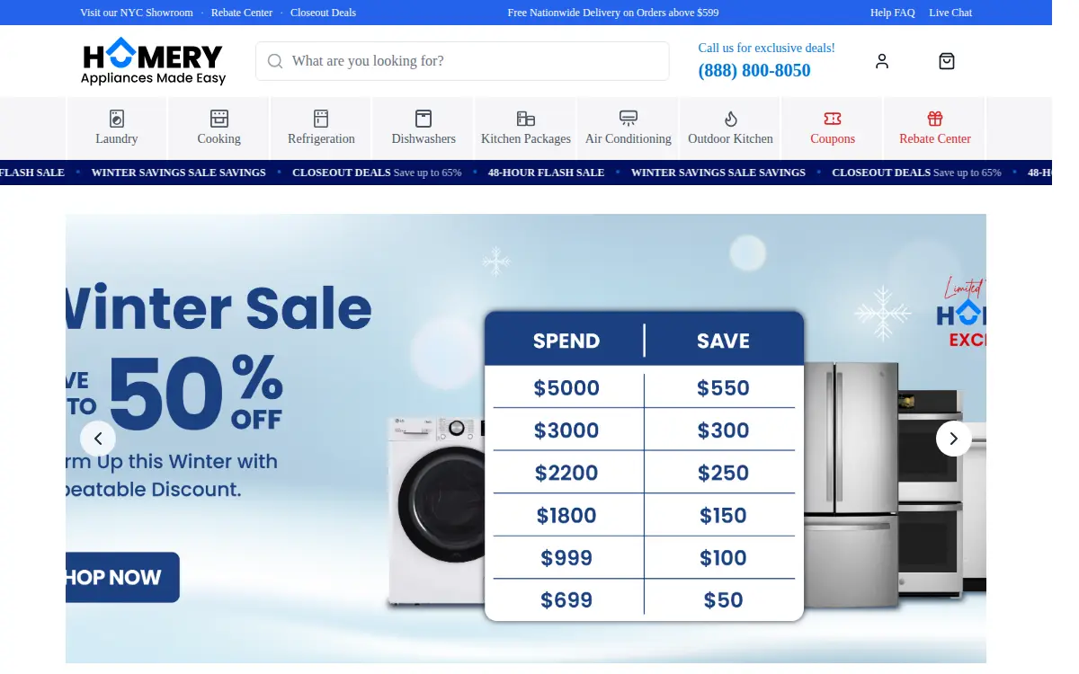 Homepage of Homery LLC