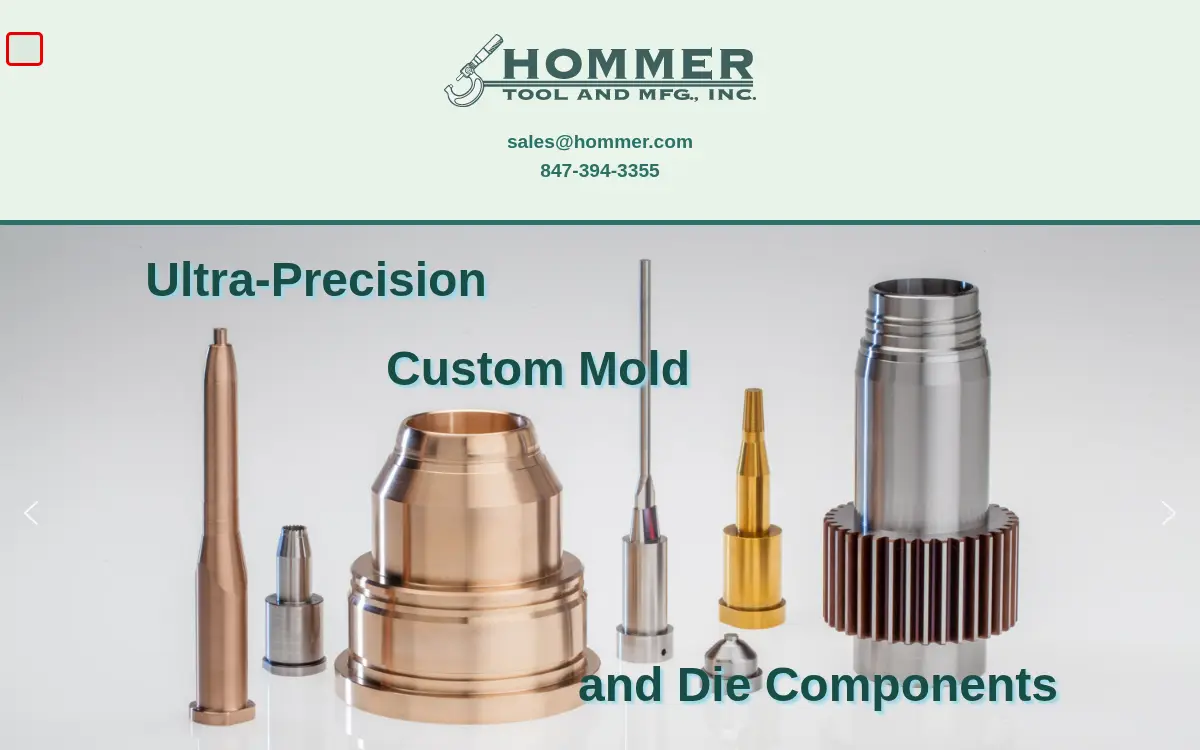 Homepage of Hommer Tool & Mfg., INC.