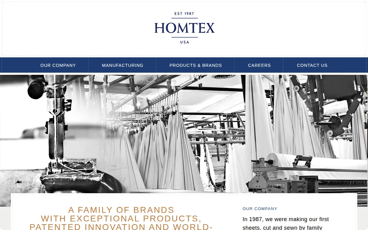 Homepage of Homtex INC