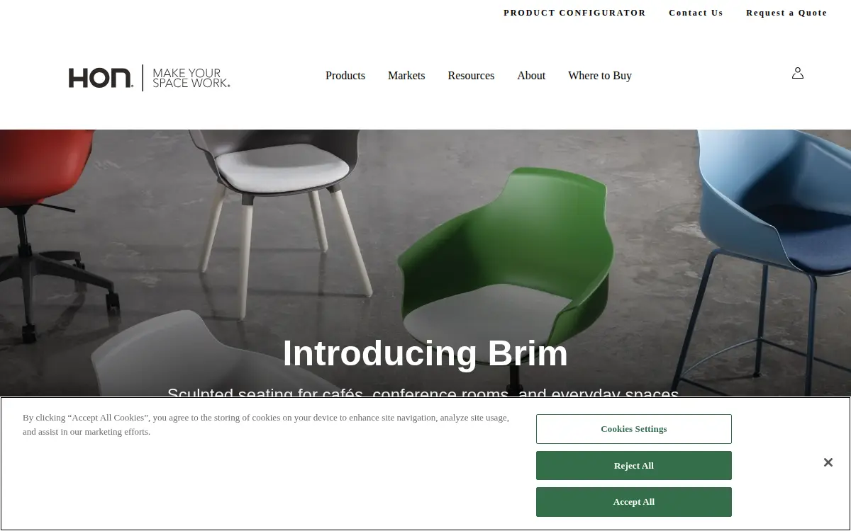 Homepage of Hon Company Llc, the