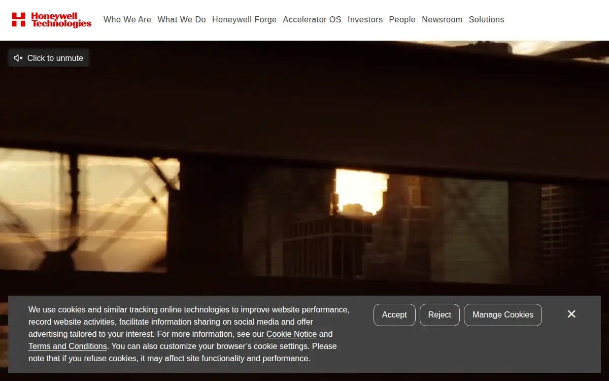 Homepage of Honeywell International INC.