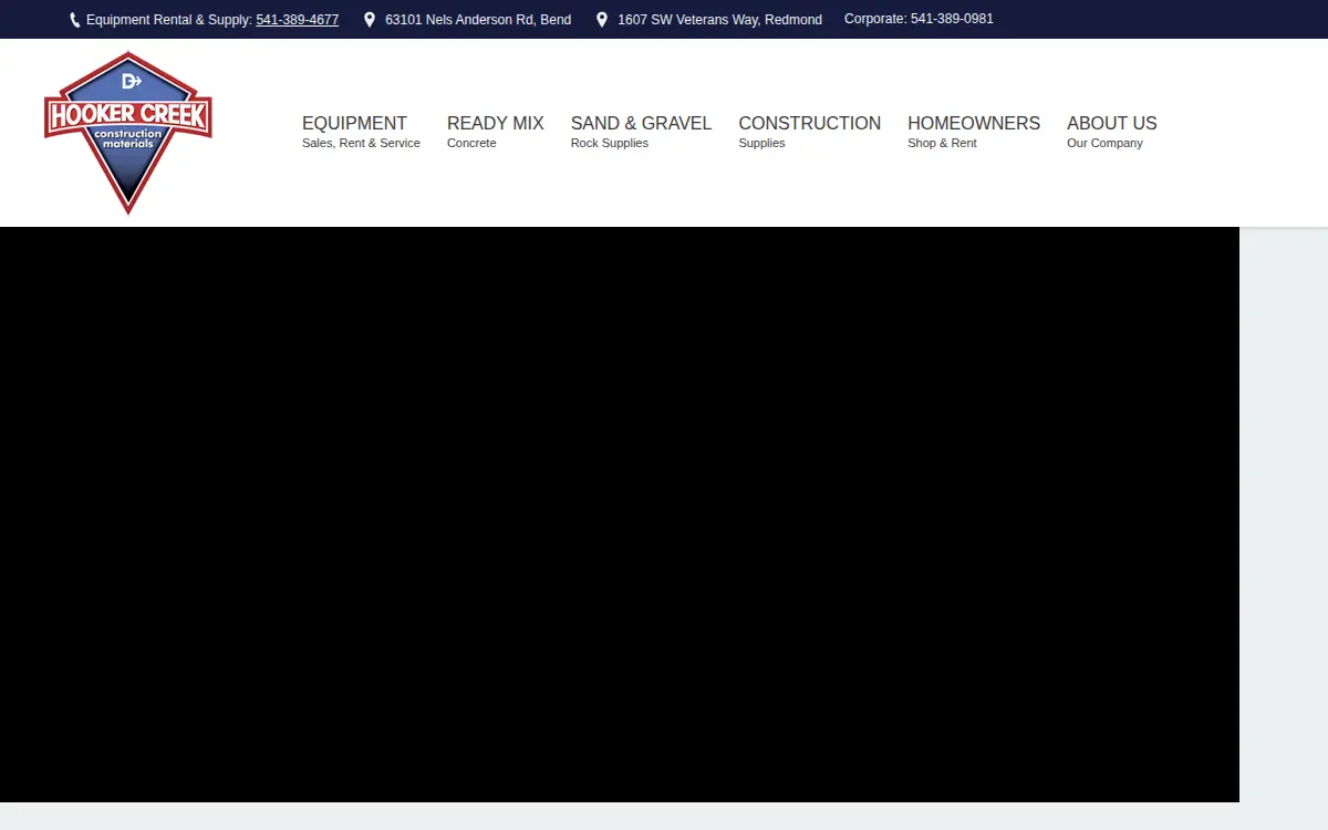 Homepage of Hooker Creek Companies LLC