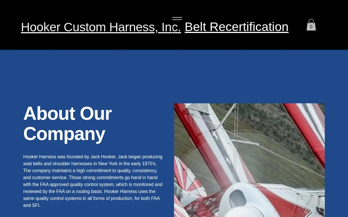 Homepage of Hooker Custom Harness, INC