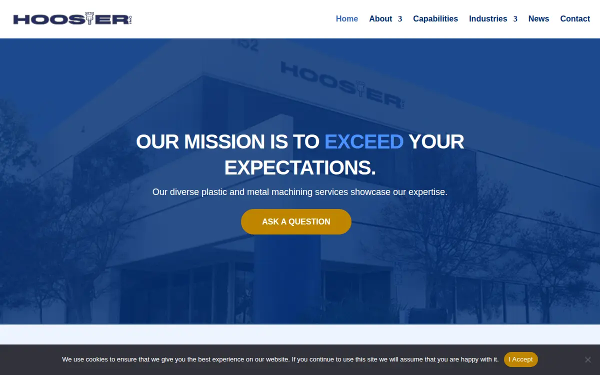 Homepage of Hoosier, INC.
