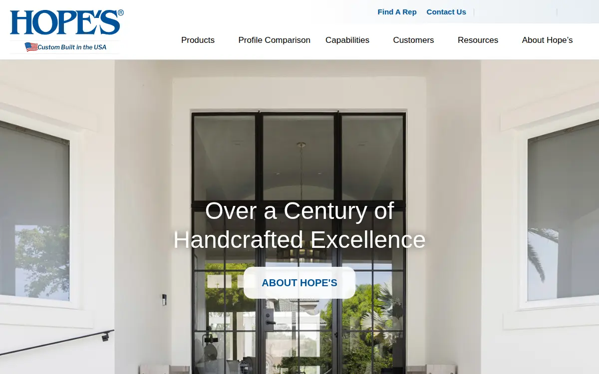 Homepage of Hope's Windows, INC