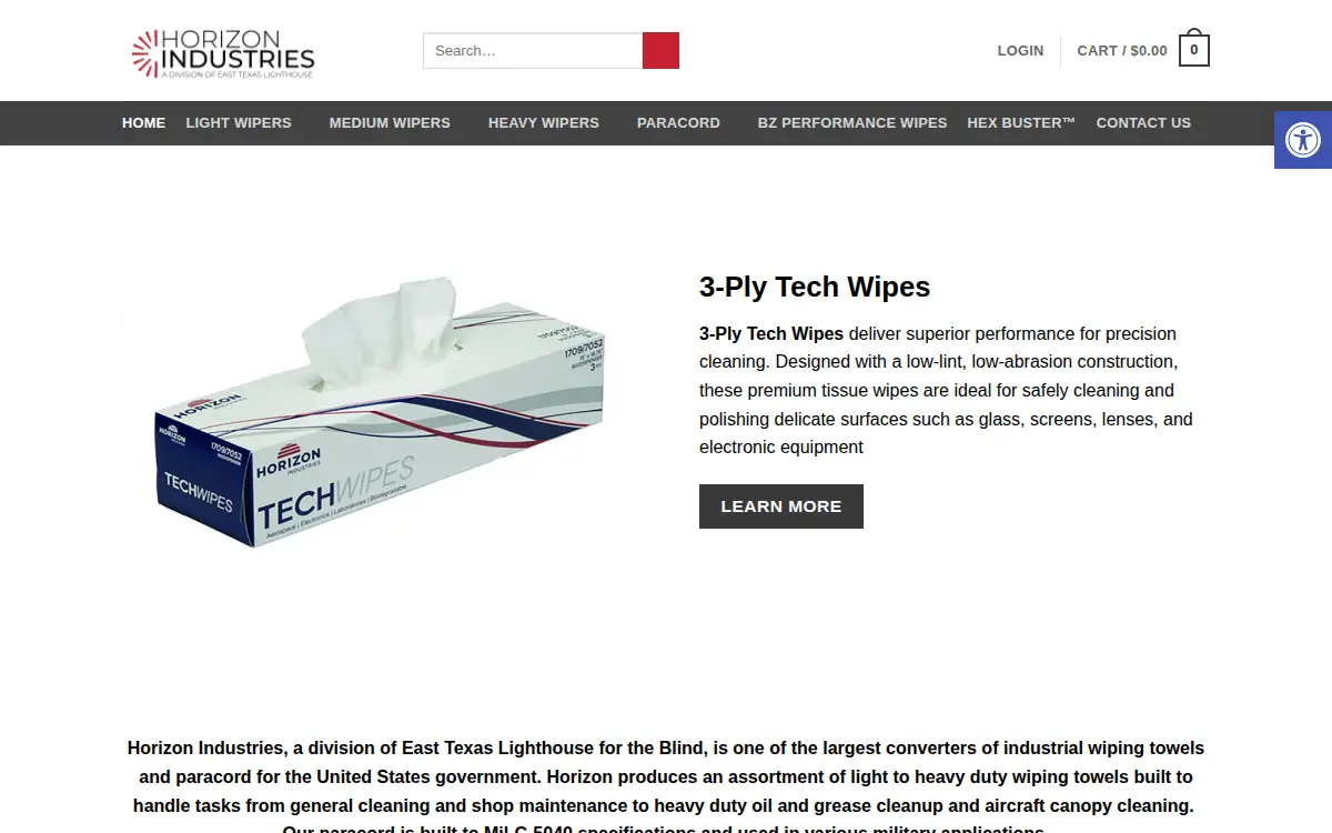 Homepage of East Texas Lighthouse for the Blind