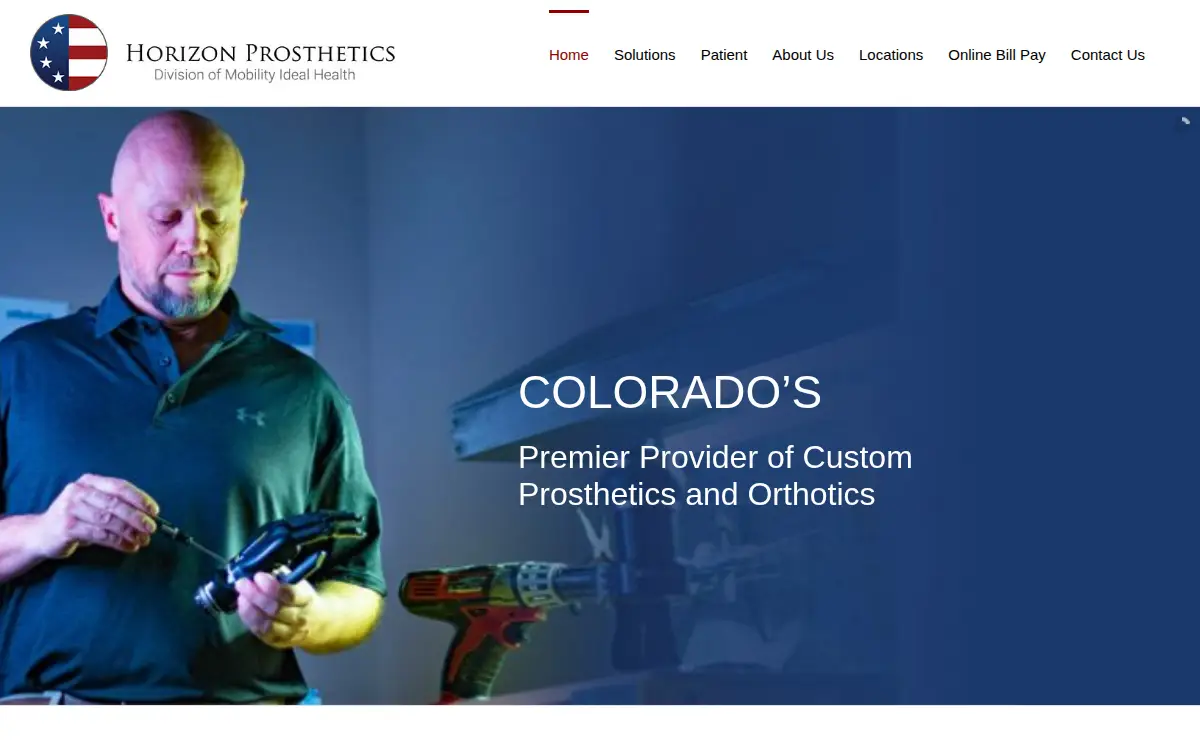 Homepage of Horizon Prosthetics LLC