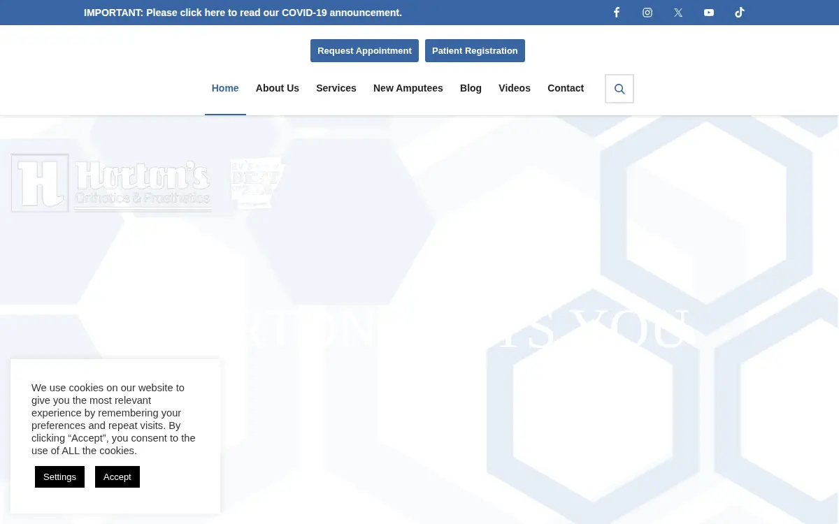 Homepage of Hortons Orthotic Lab INC