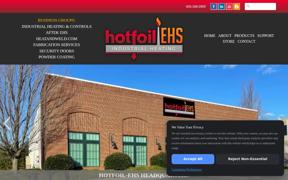 Homepage of Hotfoil - Ehs, INC.