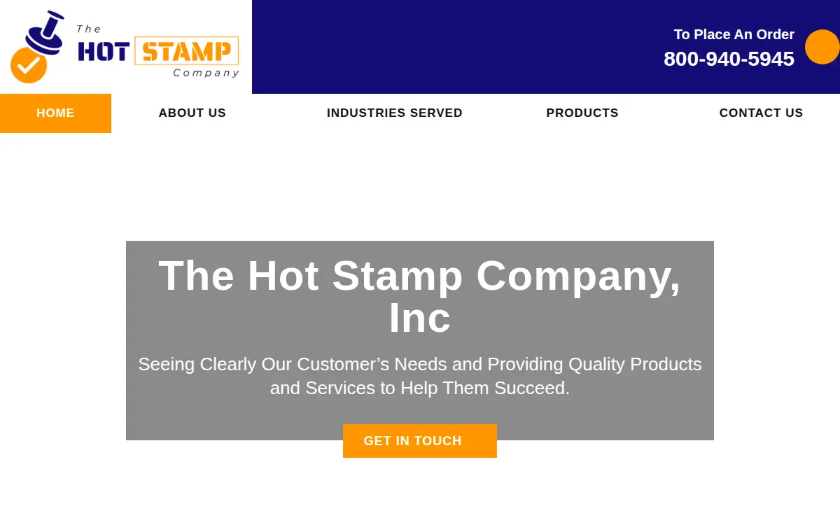 Homepage of The Hot Stamp Company, INC.
