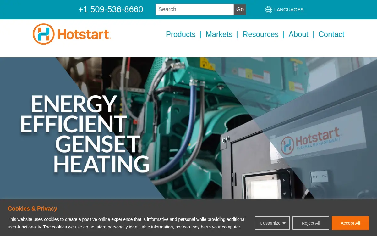 Homepage of Hotstart Sales, LLC