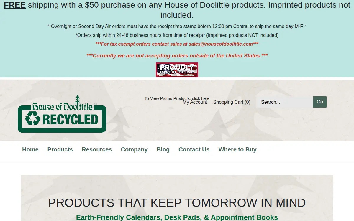 Homepage of House of Doolittle, Limited