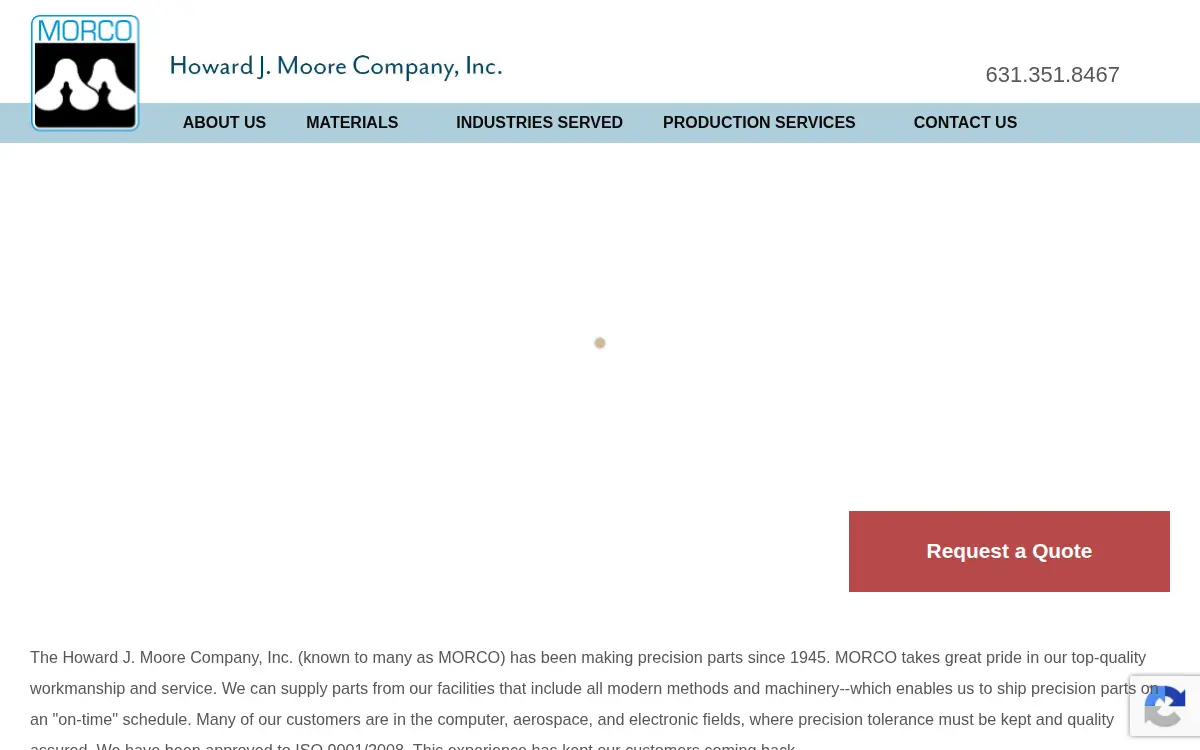 Homepage of Howard J. Moore Co, INC