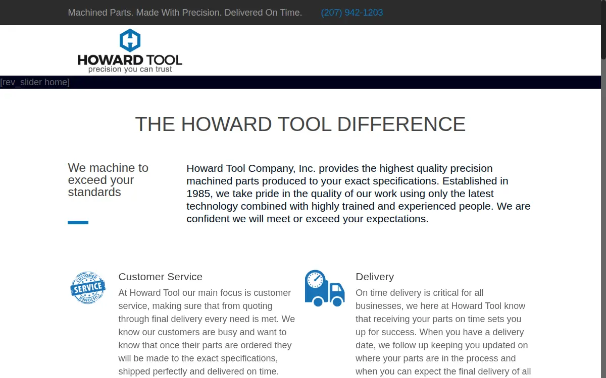 Homepage of Howard Tool CO