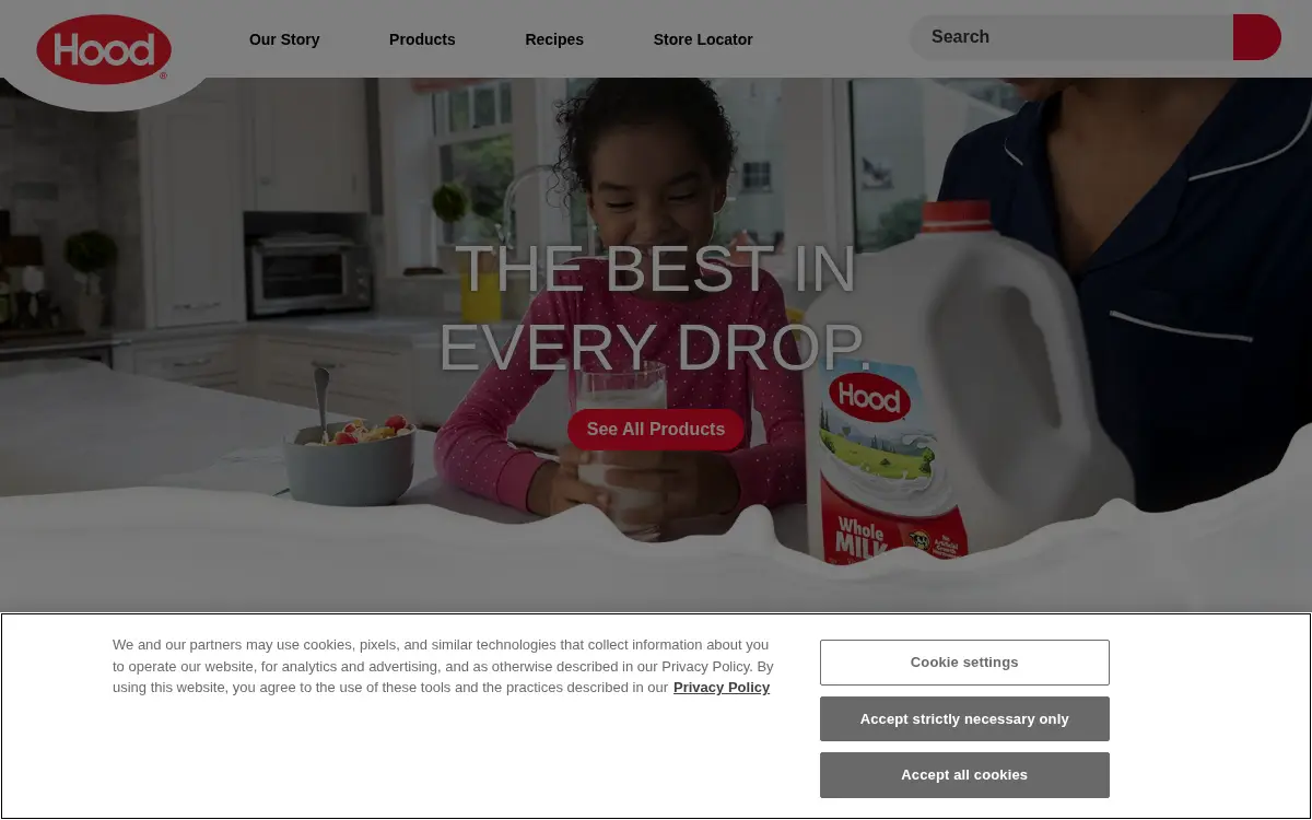 Homepage of Hp Hood LLC