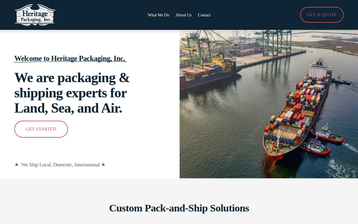 Homepage of Heritage Packaging, INC.