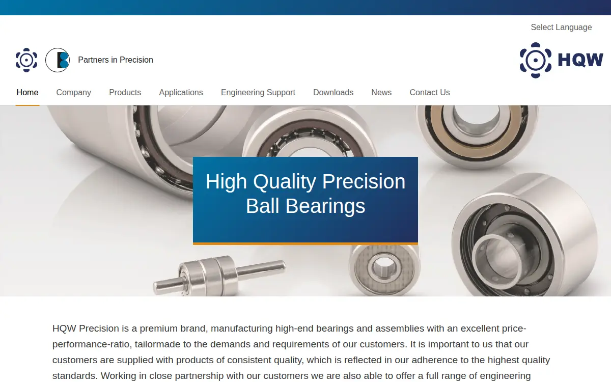 Homepage of Hqw Precision USA INC.