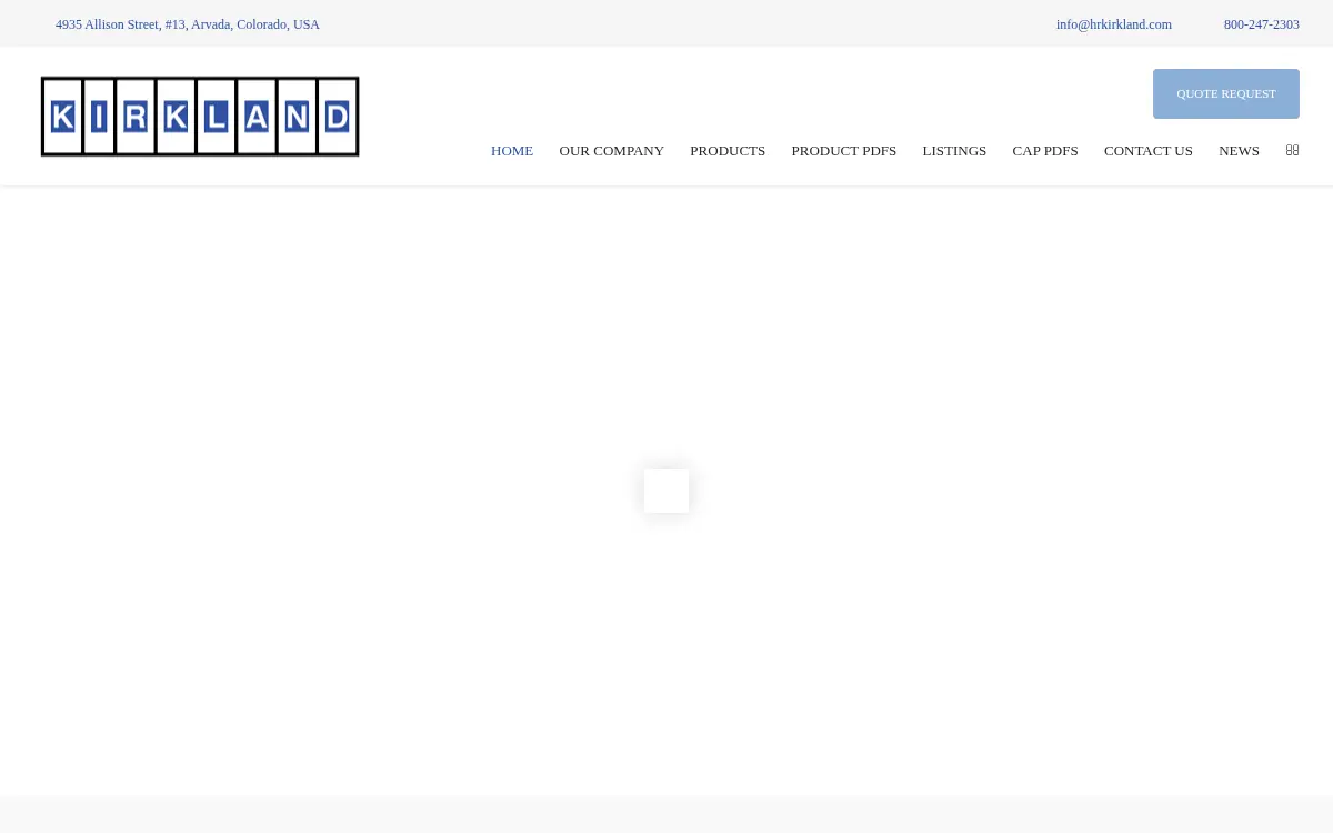Homepage of H.r. Kirkland Company, INC.