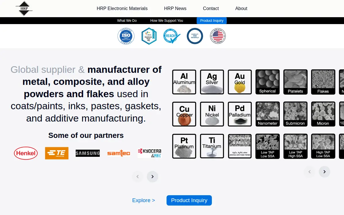 Homepage of Hrp Metals, INC.