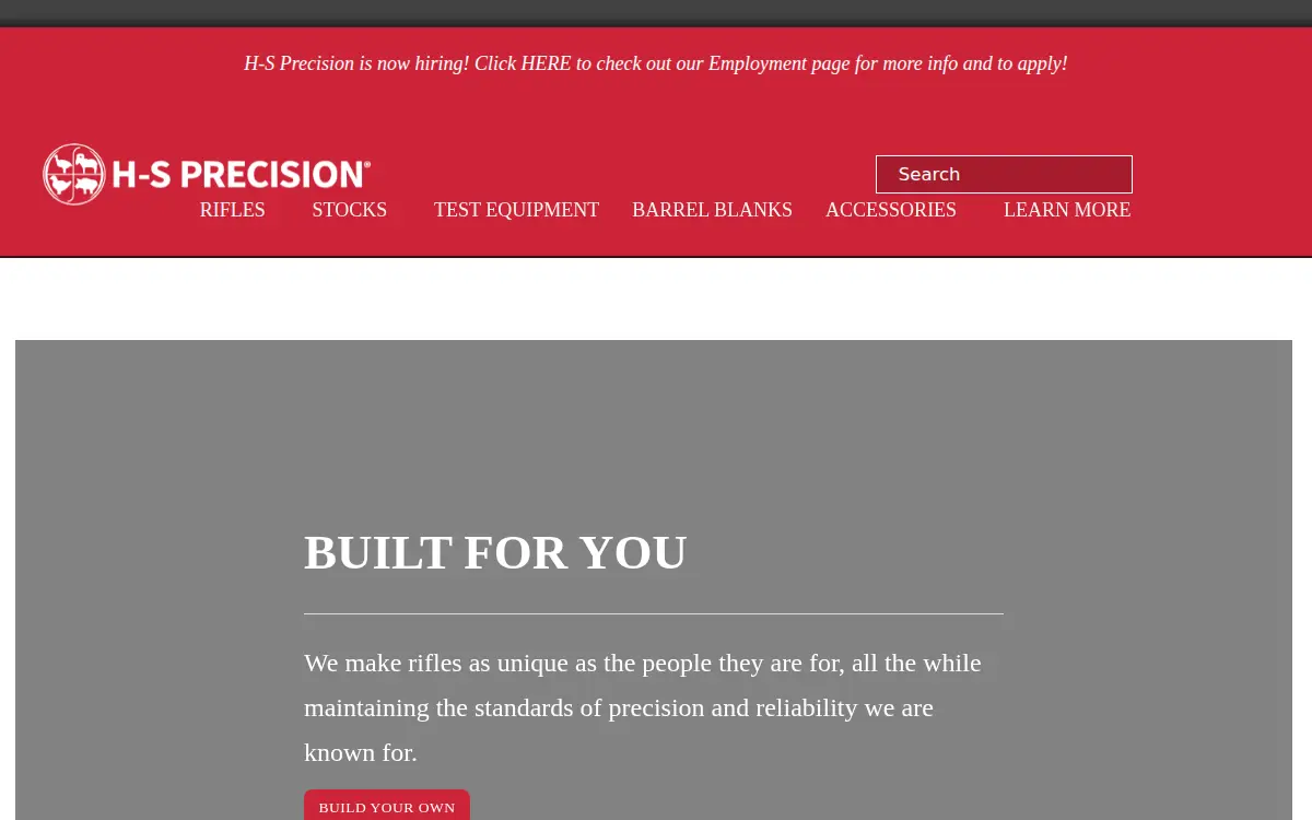 Homepage of H-s Precision, INC