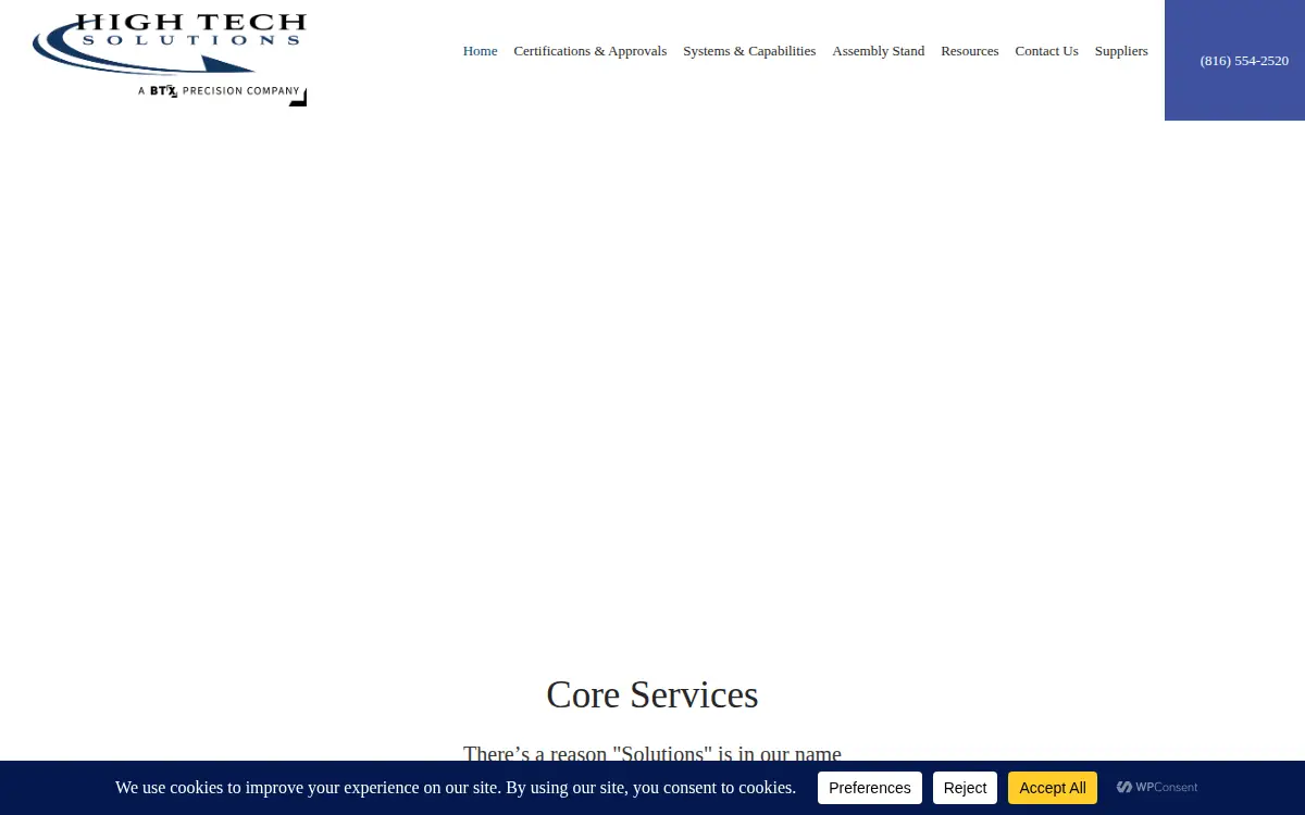 Homepage of High Tech Solutions LLC