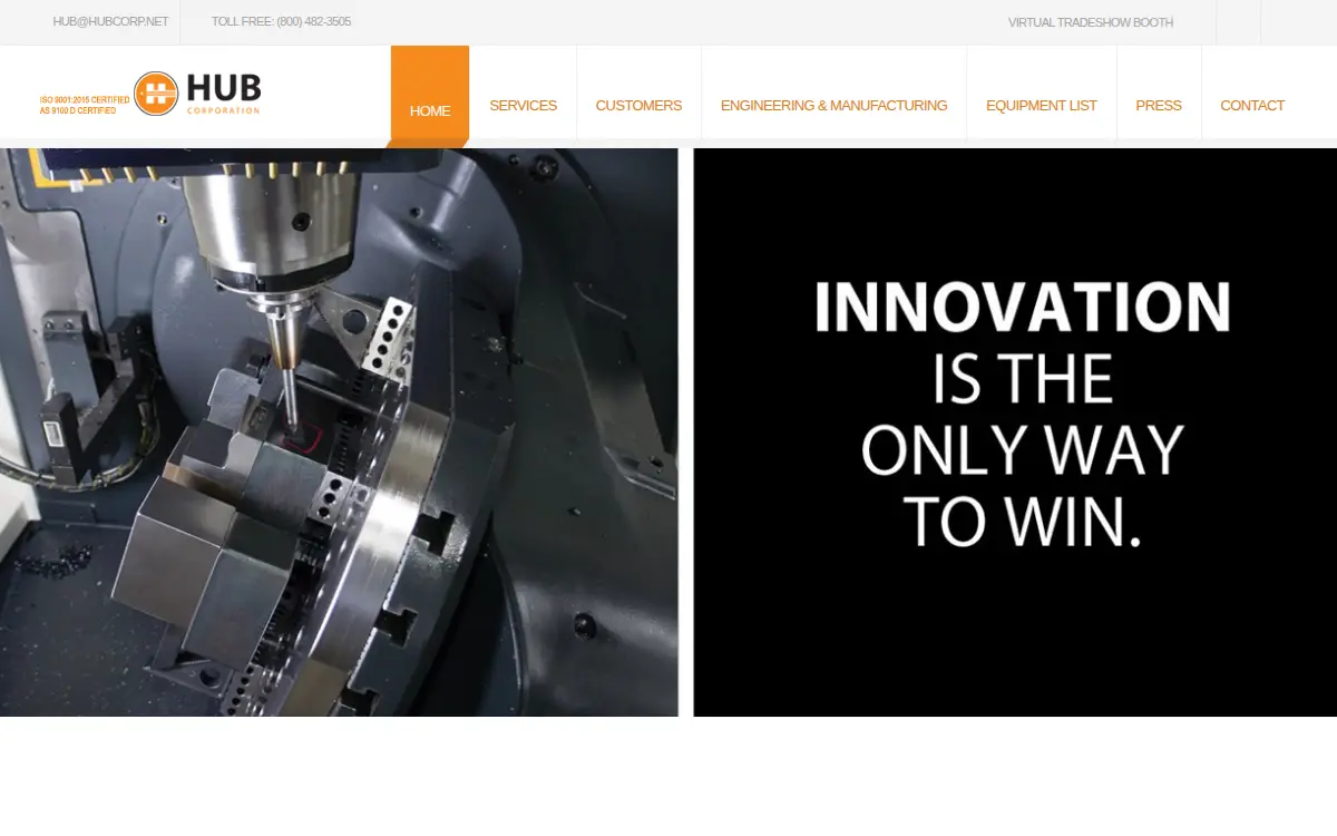 Homepage of Hub Pattern Corporation