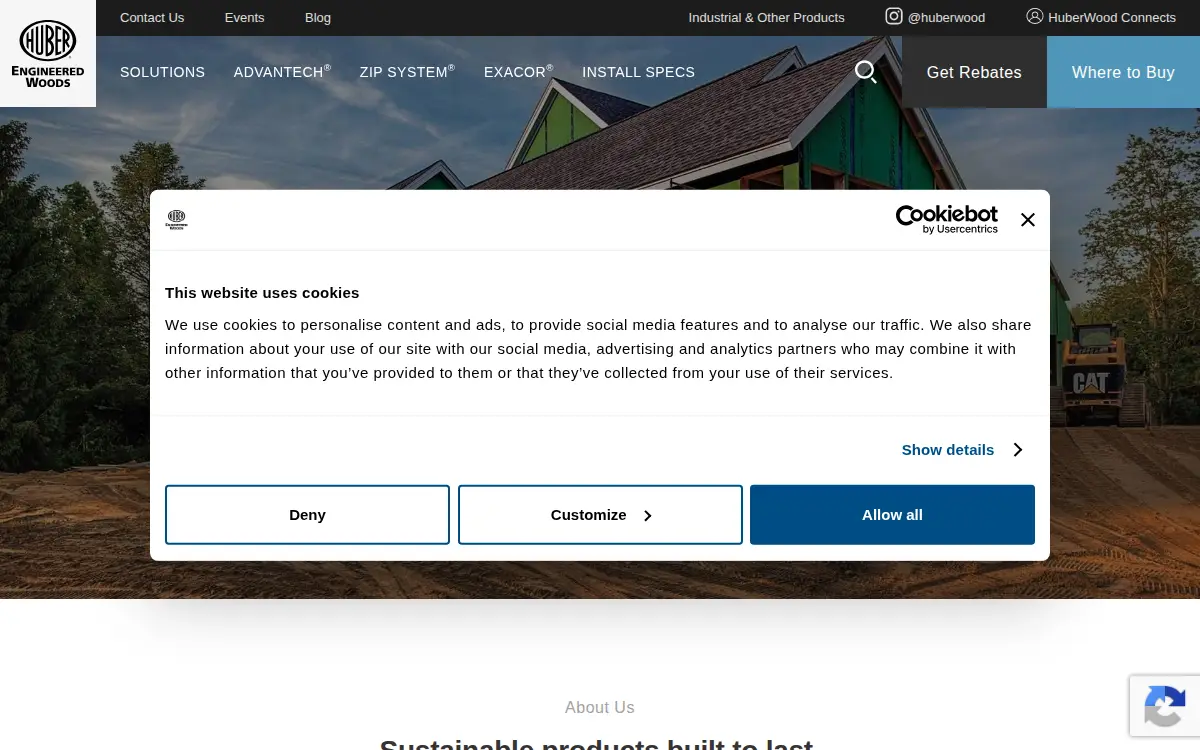 Homepage of Huber Engineered Woods LLC