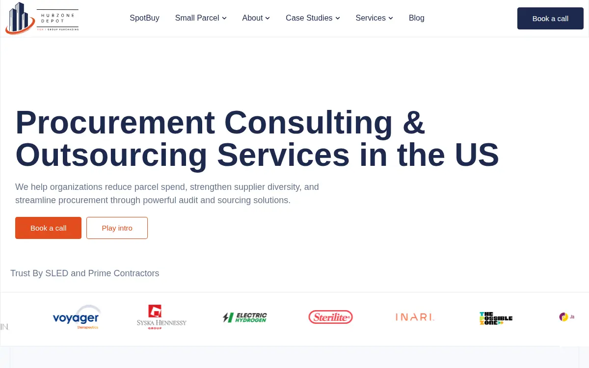 Homepage of Hubzone Depot LLC