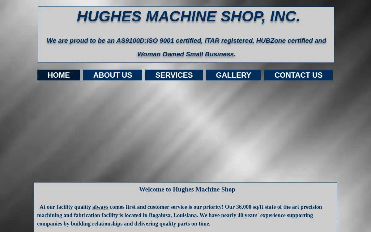 Homepage of Hughes Machine Shop, INC