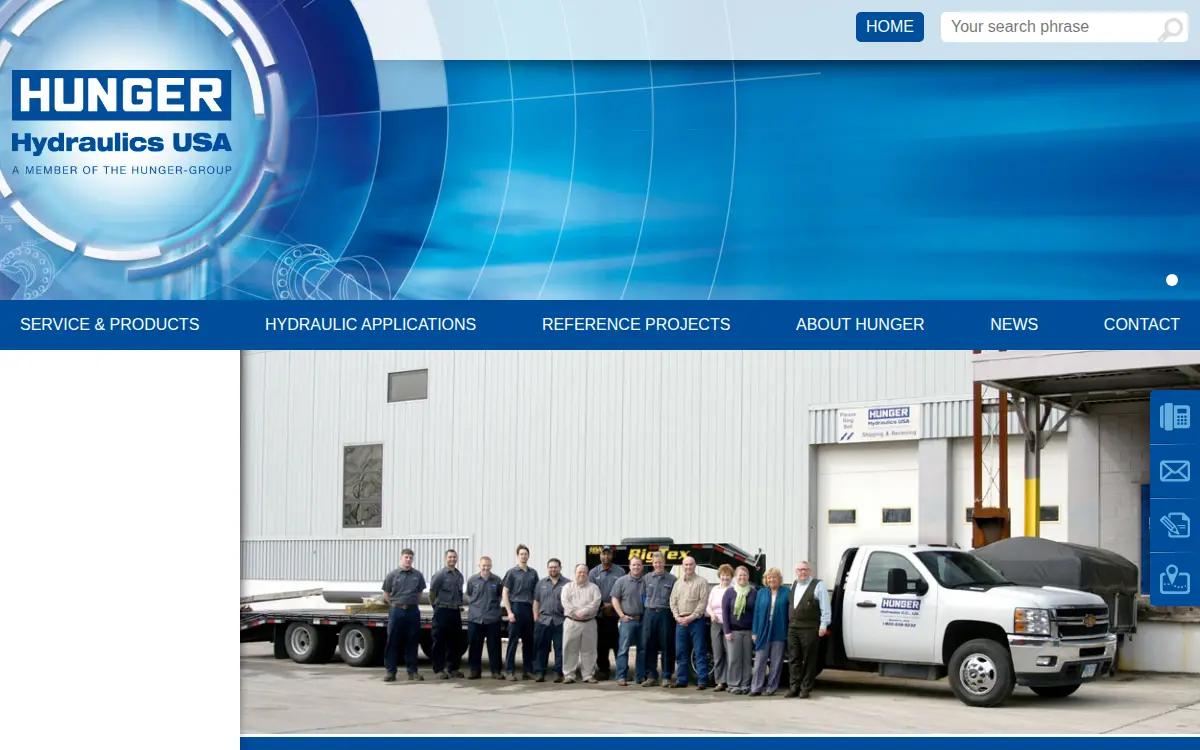 Homepage of Hunger Hydraulics Cc LTD