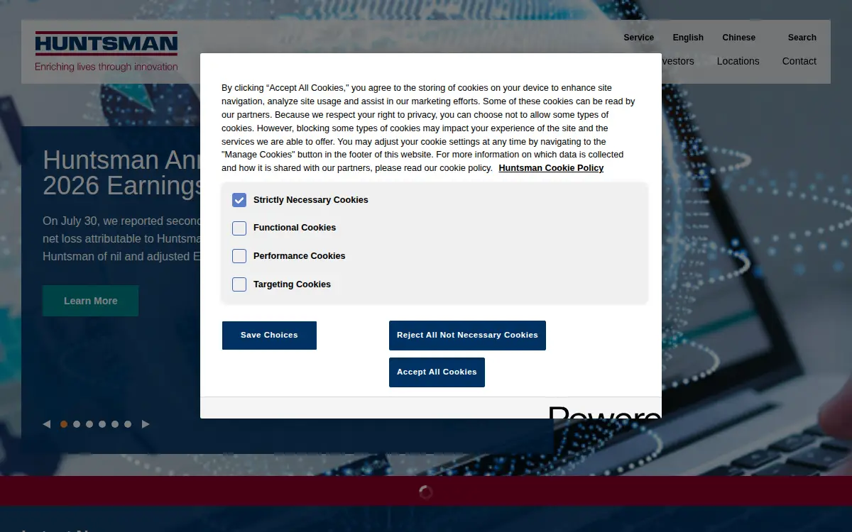 Homepage of Huntsman International LLC