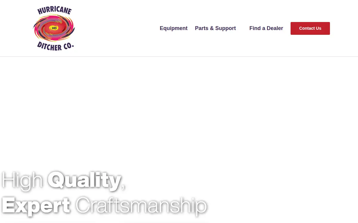 Homepage of Hurricane Ditcher Company, INC.