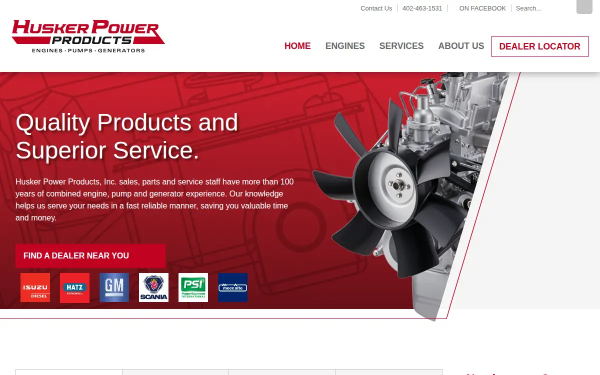 Homepage of Husker Power Products INC