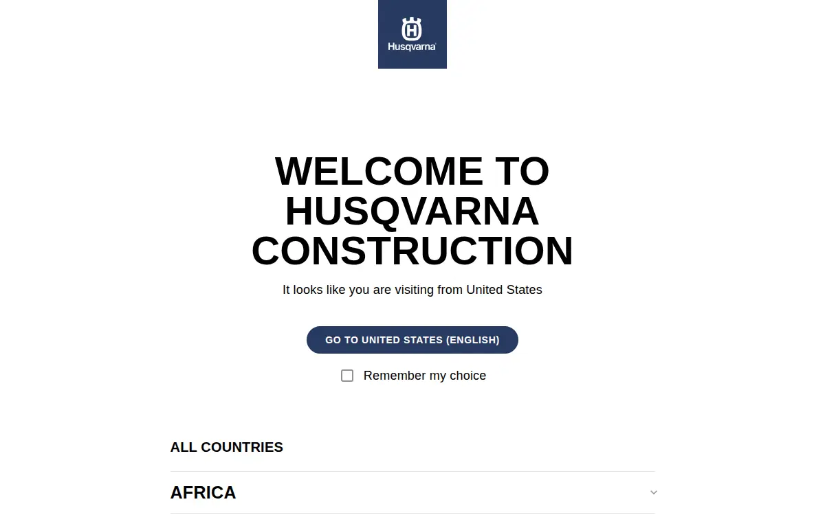 Homepage of Husqvarna Construction Products North America, INC.
