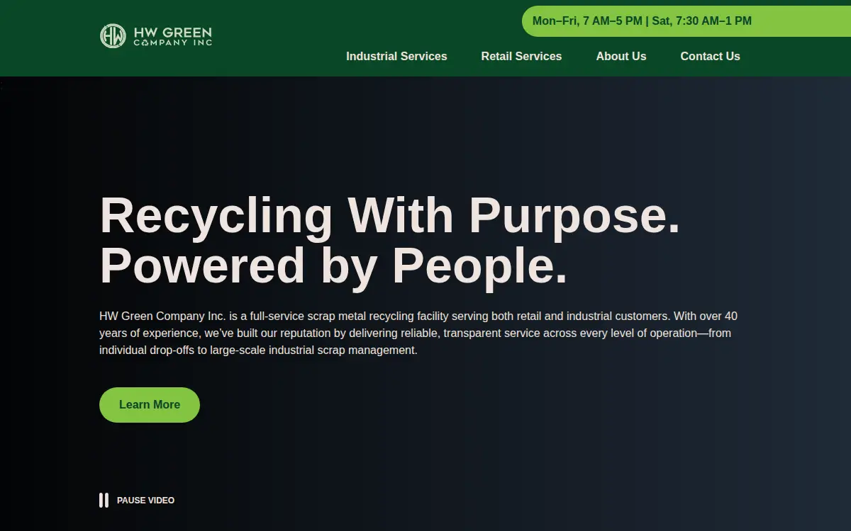 Homepage of Hw Green CO INC