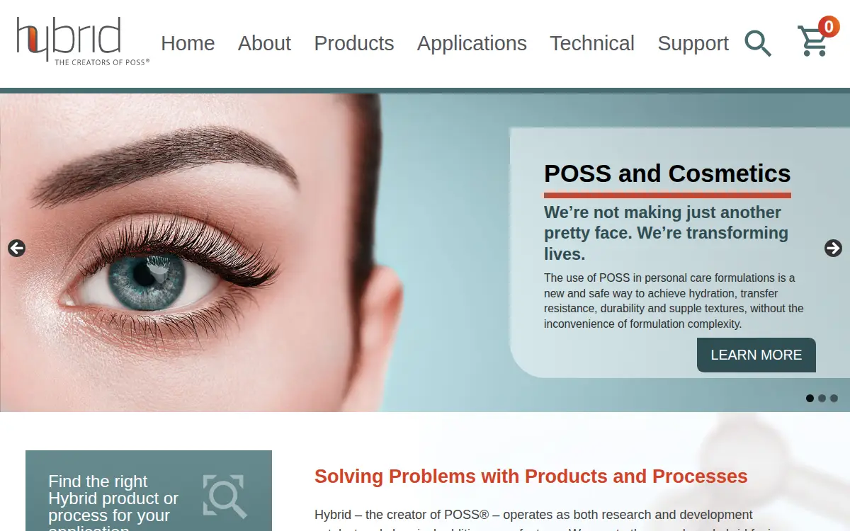 Homepage of Hybrid Plastics, Incorporated