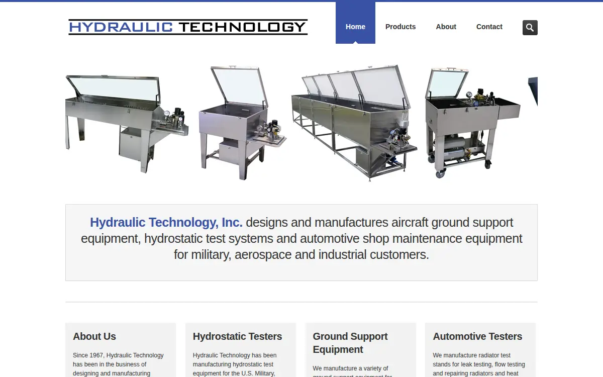 Homepage of Hydraulic Technology, INC